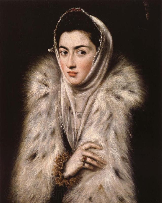El Greco Lady in a fur wrap Norge oil painting art